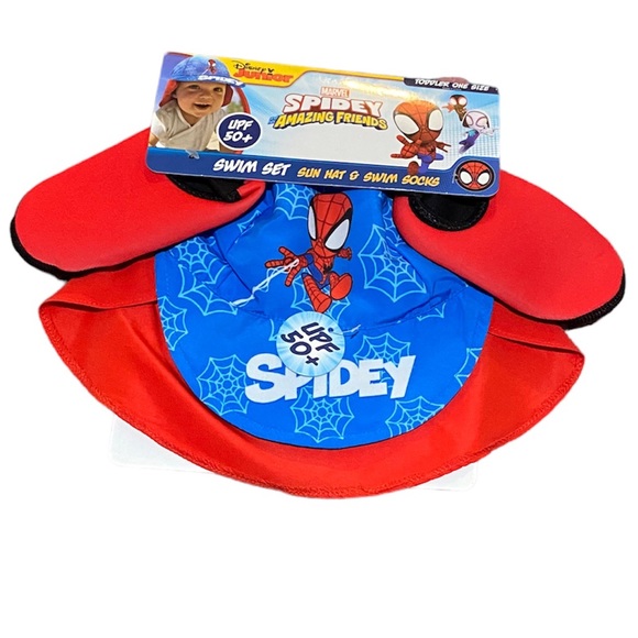 Disney junior - swim set - sun hat & swim socks - size toddler one size - Picture 1 of 3